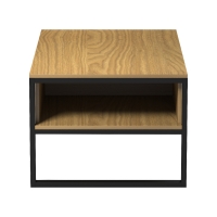 Τραπέζι σαλονιού Bendon pakoworld ανοιχτό καρυδί - μαύρο μέταλλο 100x60x44.5εκ