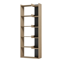 Βιβλιοθήκη Corpus pakoworld sonoma - ανθρακί 61x22x162εκ