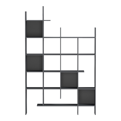 Βιβλιοθήκη Manco pakoworld ανθρακί 122x25.5x188εκ