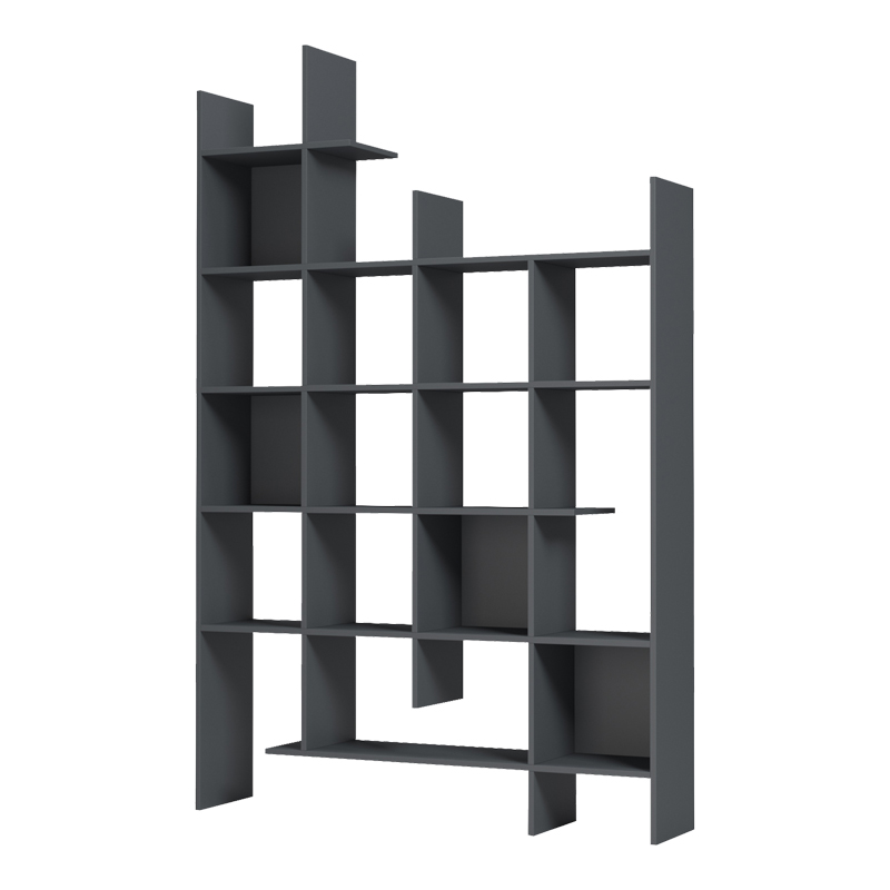 Βιβλιοθήκη Manco pakoworld ανθρακί 122x25.5x188εκ