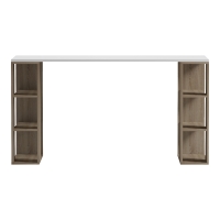 Γραφείο με ραφιέρα Colmar pakoworld sonoma-λευκό 140x60x75εκ Γραφείο με ραφιέρα Colmar pakoworld sonoma-λευκό 140x60x75εκ