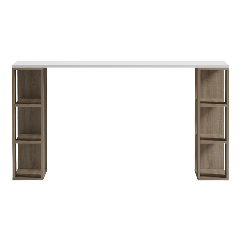 Γραφείο με ραφιέρα Colmar pakoworld sonoma-λευκό 140x60x75εκ Γραφείο με ραφιέρα Colmar pakoworld sonoma-λευκό 140x60x75εκ