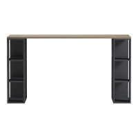 Γραφείο με ραφιέρα Colmar pakoworld ανθρακί- sonoma 140x60x75εκ