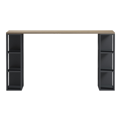 Γραφείο με ραφιέρα Colmar pakoworld ανθρακί- sonoma 140x60x75εκ Γραφείο με ραφιέρα Colmar pakoworld ανθρακί- sonoma 140x60x75εκ