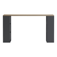 Γραφείο με ραφιέρα Colmar pakoworld ανθρακί- sonoma 140x60x75εκ