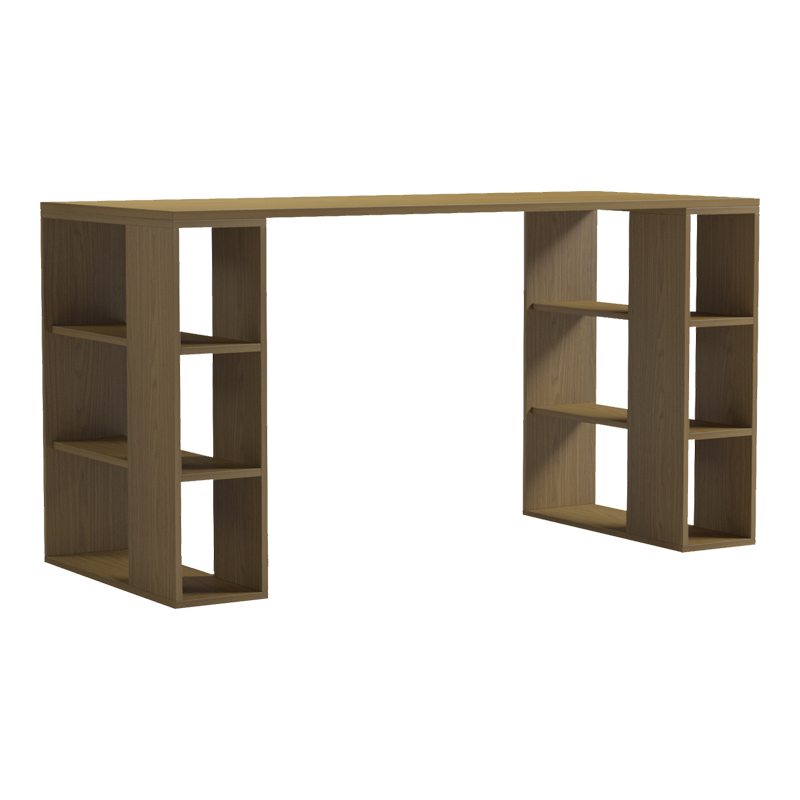 Γραφείο με ραφιέρα Colmar pakoworld σε ανοιχτό καρυδί 140x60x75εκ Γραφείο με ραφιέρα Colmar pakoworld σε ανοιχτό καρυδί 140x60x75εκ