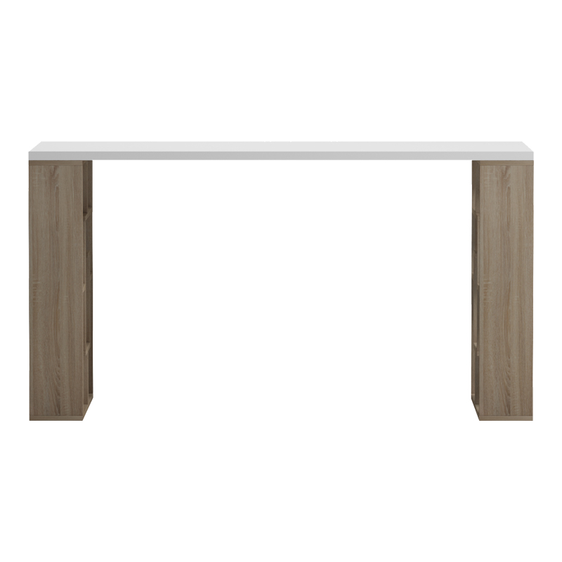 Γραφείο με ραφιέρα Labirent pakoworld sonoma-λευκό 140x60x75εκ Γραφείο με ραφιέρα Labirent pakoworld sonoma-λευκό 140x60x75εκ