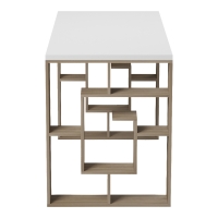 Γραφείο με ραφιέρα Labirent pakoworld sonoma-λευκό 140x60x75εκ Γραφείο με ραφιέρα Labirent pakoworld sonoma-λευκό 140x60x75εκ