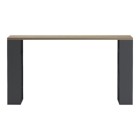 Γραφείο με ραφιέρα Labirent  pakoworld ανθρακί-sonoma 140x60x75εκ