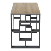 Γραφείο με ραφιέρα Labirent  pakoworld ανθρακί-sonoma 140x60x75εκ