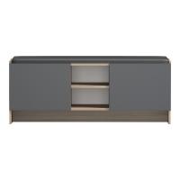 Έπιπλο εισόδου σκαμπό-παπουτσοθήκη Zulla pakoworld 10 ζεύγων sonoma- ανθρακί 110x37x43εκ