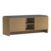 Έπιπλο εισόδου σκαμπό-παπουτσοθήκη Zulla pakoworld 10 ζεύγων ανοιχτό καρυδί 110x37x43εκ