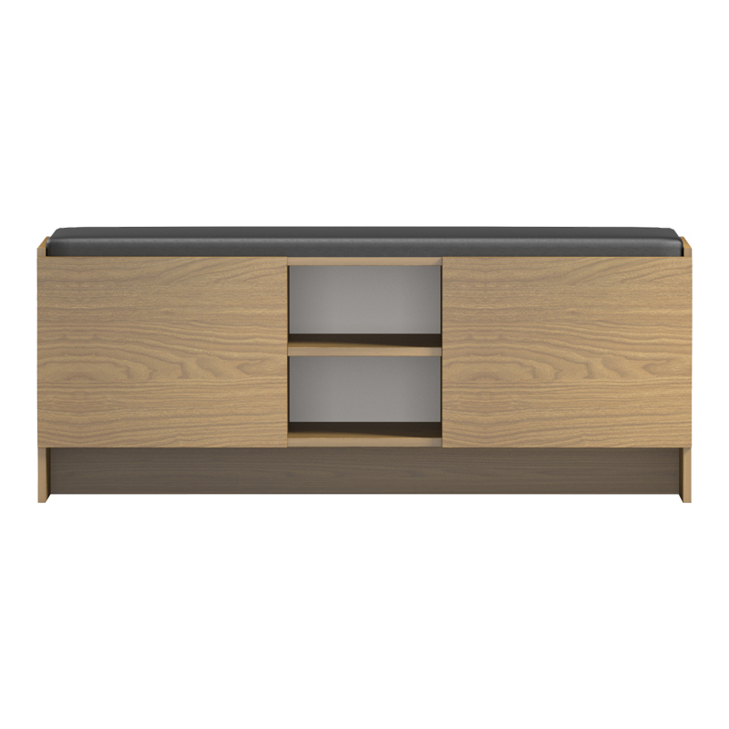 Έπιπλο εισόδου σκαμπό-παπουτσοθήκη Zulla pakoworld 10 ζεύγων ανοιχτό καρυδί 110x37x43εκ