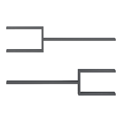 Ραφιέρα τοίχου Sumpa pakoworld 2τεμ ανθρακί 65x20x18εκ