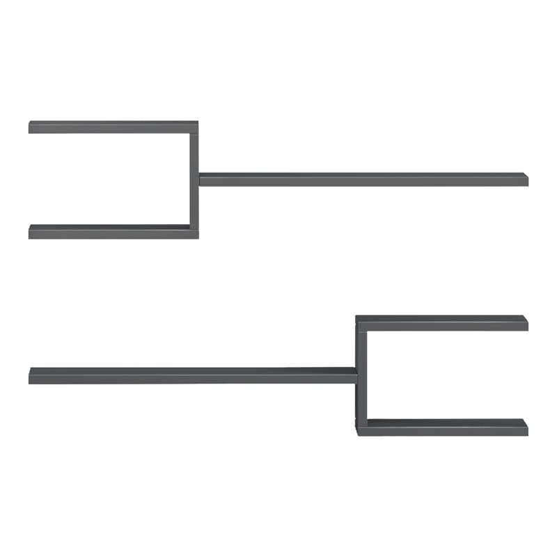 Ραφιέρα τοίχου Sumpa pakoworld 2τεμ ανθρακί 65x20x18εκ