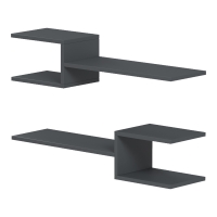 Ραφιέρα τοίχου Sumpa pakoworld 2τεμ ανθρακί 65x20x18εκ