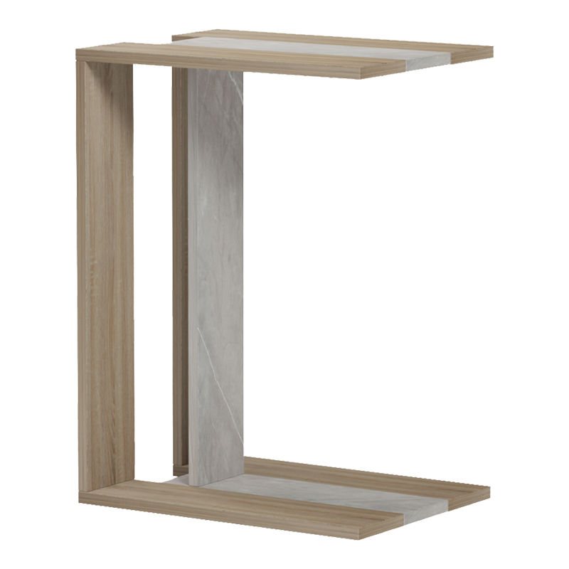 Βοηθητικό τραπέζι Muju pakoworld sonoma- μπεζ οψη μαρμάρου  30x40x55εκ