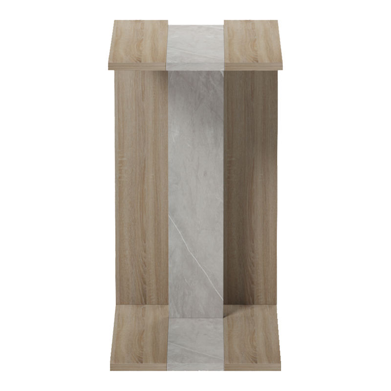 Βοηθητικό τραπέζι Muju pakoworld sonoma- μπεζ οψη μαρμάρου  30x40x55εκ