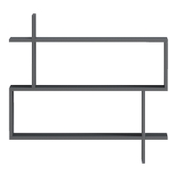 Ραφιέρα τοίχου Paralel pakoworld ανθρακί 70x22x65,5εκ