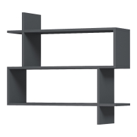 Ραφιέρα τοίχου Paralel pakoworld ανθρακί 70x22x65,5εκ