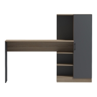Γραφείο με βιβλιοθήκη και ντουλάπι Ofisio pakoworld sonoma-ανθρακί 152.3x40x120εκ Γραφείο με βιβλιοθήκη και ντουλάπι Ofisio pakoworld sonoma-ανθρακί 152.3x40x120εκ