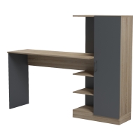 Γραφείο με βιβλιοθήκη και ντουλάπι Ofisio pakoworld sonoma-ανθρακί 152.3x40x120εκ Γραφείο με βιβλιοθήκη και ντουλάπι Ofisio pakoworld sonoma-ανθρακί 152.3x40x120εκ