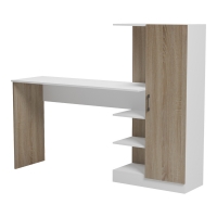 Γραφείο με βιβλιοθήκη και ντουλάπι Ofisio pakoworld sonoma-λευκό 152.3x40x120εκ Γραφείο με βιβλιοθήκη και ντουλάπι Ofisio pakoworld sonoma-λευκό 152.3x40x120εκ