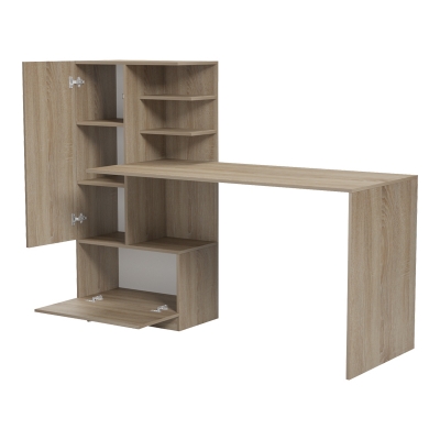 Γραφείο εργασίας με βιβλιοθήκη Felanbo pakoworld sonoma 160x60x125εκ Γραφείο εργασίας με βιβλιοθήκη Felanbo pakoworld sonoma 160x60x125εκ