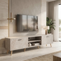 Έπιπλο τηλεόρασης Gorna pakoworld μπεζ εφέ μαρμάρου 180x35x48.6εκ Έπιπλο τηλεόρασης Gorna pakoworld μπεζ εφέ μαρμάρου 180x35x48.6εκ