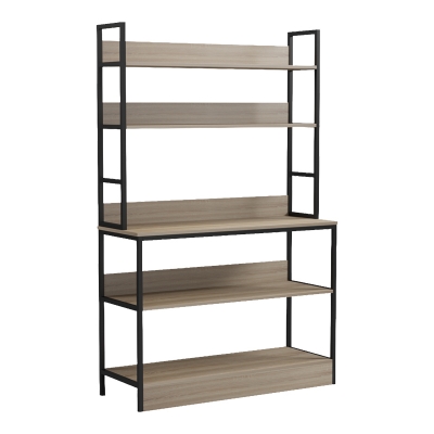 Επιδαπέδια ραφιέρα Oranis pakoworld sonoma-μαύρο 105x38x165εκ Επιδαπέδια ραφιέρα Oranis pakoworld sonoma-μαύρο 105x38x165εκ