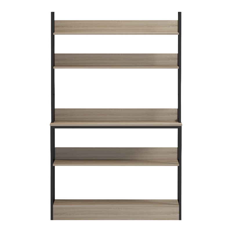 Επιδαπέδια ραφιέρα Oranis pakoworld sonoma-μαύρο 105x38x165εκ Επιδαπέδια ραφιέρα Oranis pakoworld sonoma-μαύρο 105x38x165εκ