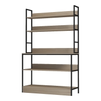 Επιδαπέδια ραφιέρα Oranis pakoworld sonoma-μαύρο 105x38x165εκ Επιδαπέδια ραφιέρα Oranis pakoworld sonoma-μαύρο 105x38x165εκ