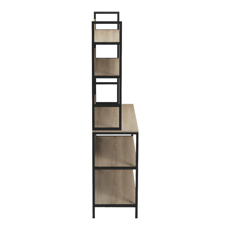 Επιδαπέδια ραφιέρα Oranis pakoworld sonoma-μαύρο 105x38x165εκ Επιδαπέδια ραφιέρα Oranis pakoworld sonoma-μαύρο 105x38x165εκ