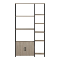 Επιδαπέδια ραφιέρα Ranea pakoworld sonoma-μαύρο 85x32x150εκ Επιδαπέδια ραφιέρα Ranea pakoworld sonoma-μαύρο 85x32x150εκ