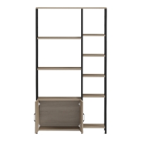 Επιδαπέδια ραφιέρα Ranea pakoworld sonoma-μαύρο 85x32x150εκ Επιδαπέδια ραφιέρα Ranea pakoworld sonoma-μαύρο 85x32x150εκ
