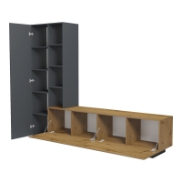 Σύνθετο σαλονιού Tilveo pakoworld oak-ανθρακί 230x41.5x180εκ Σύνθετο σαλονιού Tilveo pakoworld oak-ανθρακί 230x41.5x180εκ