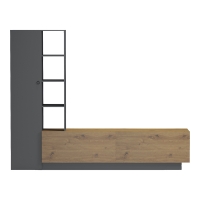 Σύνθετο σαλονιού Tilveo pakoworld oak-ανθρακί 230x41.5x180εκ Σύνθετο σαλονιού Tilveo pakoworld oak-ανθρακί 230x41.5x180εκ