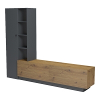 Σύνθετο σαλονιού Tilveo pakoworld oak-ανθρακί 230x41.5x180εκ Σύνθετο σαλονιού Tilveo pakoworld oak-ανθρακί 230x41.5x180εκ