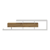 Έπιπλο τηλεόρασης Arbero pakoworld λευκό-oak 198x40x45εκ