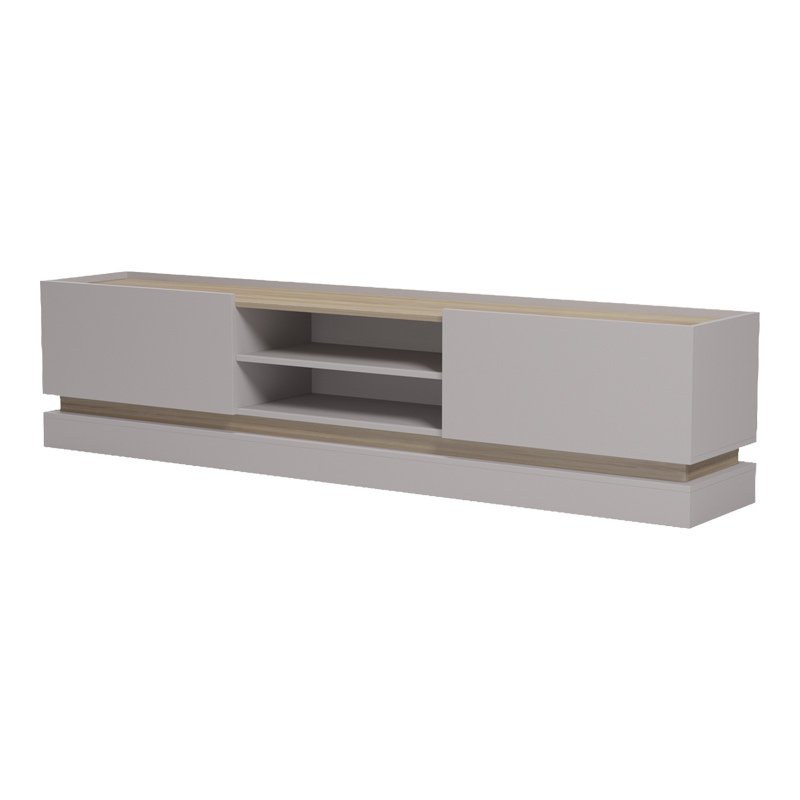 Έπιπλο τηλεόρασης Wendo pakoworld γκρι-sonoma 200x37x47εκ Έπιπλο τηλεόρασης Wendo pakoworld γκρι-sonoma 200x37x47εκ
