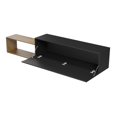 Έπιπλο τηλεόρασης επιτοίχιο Olande pakoworld oak-μαύρο 210x35x48εκ Έπιπλο τηλεόρασης επιτοίχιο Olande pakoworld oak-μαύρο 210x35x48εκ