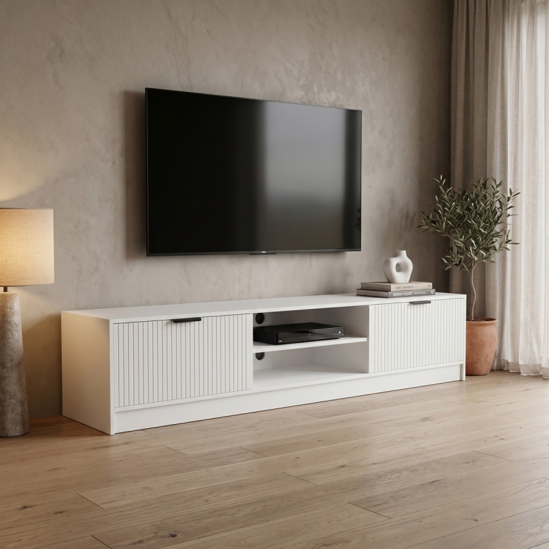 Έπιπλο τηλεόρασης Lemardo pakoworld λευκό 180x40x40εκ Έπιπλο τηλεόρασης Lemardo pakoworld λευκό 180x40x40εκ