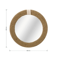 Καθρέπτης Rope pakoworld φυσικό 60x2x60εκ Καθρέπτης Rope pakoworld φυσικό 60x2x60εκ