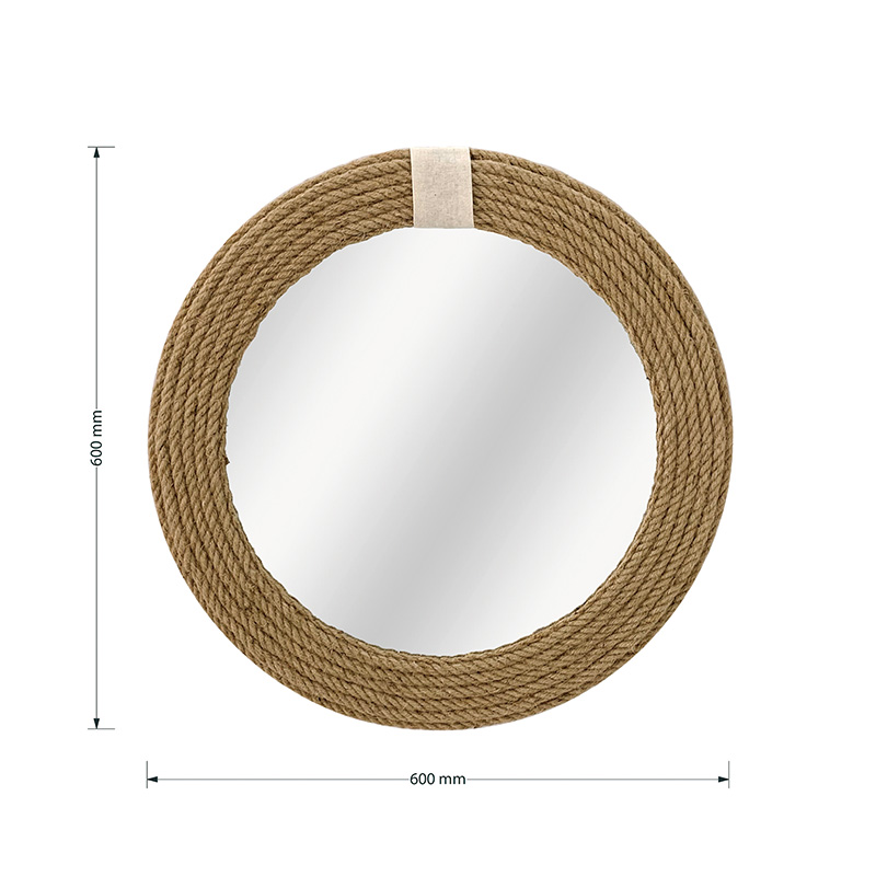 Καθρέπτης Rope pakoworld φυσικό 60x2x60εκ Καθρέπτης Rope pakoworld φυσικό 60x2x60εκ