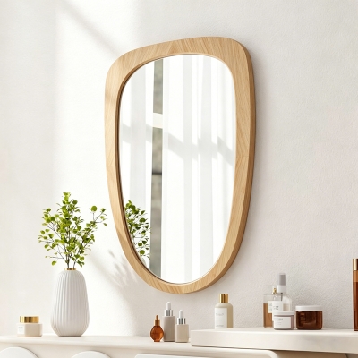 Καθρέπτης Phaedra pakoworld MDF σε φυσική απόχρωση 74x2,5x120 εκ