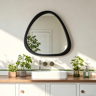 Καθρέπτης Ione pakoworld μαύρο MDF 55x2,5x60 εκ
