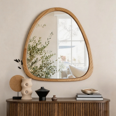 Καθρέπτης Ione pakoworld MDF σε φυσική απόχρωση 55x2,5x60 εκ Καθρέπτης Ione pakoworld MDF σε φυσική απόχρωση 55x2,5x60 εκ