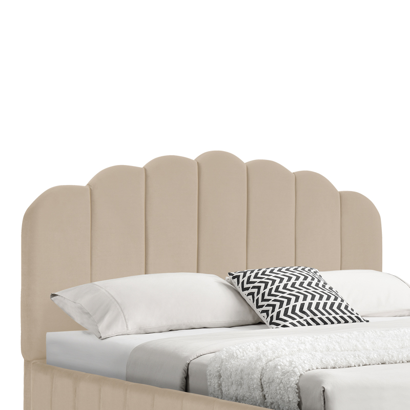 Κρεβάτι Tatiana pakoworld βελούδο μπεζ με αποθηκευτικό χώρο 160x200εκ