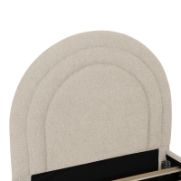 Κρεβάτι Arcuate pakoworld μπουκλέ υφασμα μπεζ με συρόμενο 90x200εκ