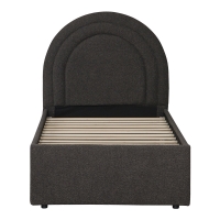 Κρεβάτι Arcuate pakoworld μπουκλέ υφασμα ανθρακί με συρόμενο 90x200εκ